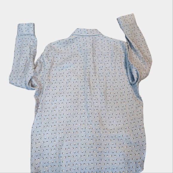 Ted Baker Arnel 100 % Linen Geo..Button Down Shirt... Size 6.. ( XXL) - Picture 4 of 7